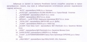 Забрањен промет 12 врста средстава за прање вјетробранских стакала...